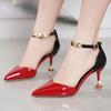 Mode Frauen Schuhe Frau Pumpen Süße Spitz Schnallen Riemen Sandalen Stiletto Heels Dame Cool Red Party Ferse Schuhe Plus größe