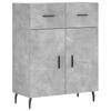 Vidaxl Display Cabinet, Concrete Grey 69.5X34X180 Cm Wood-Based Material