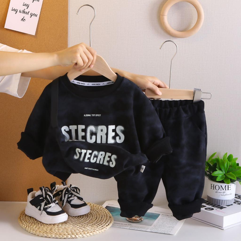 Kids Casual Long-Sleeve Set, Comfortable Daily Wear Outfits