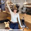 Gelber Strickpullover Damen Neu Frühling und Herbst V-Ausschnitt Unterhemd Langarm Innen mit Herbst- und Winter-Pullover-Design Oberteil