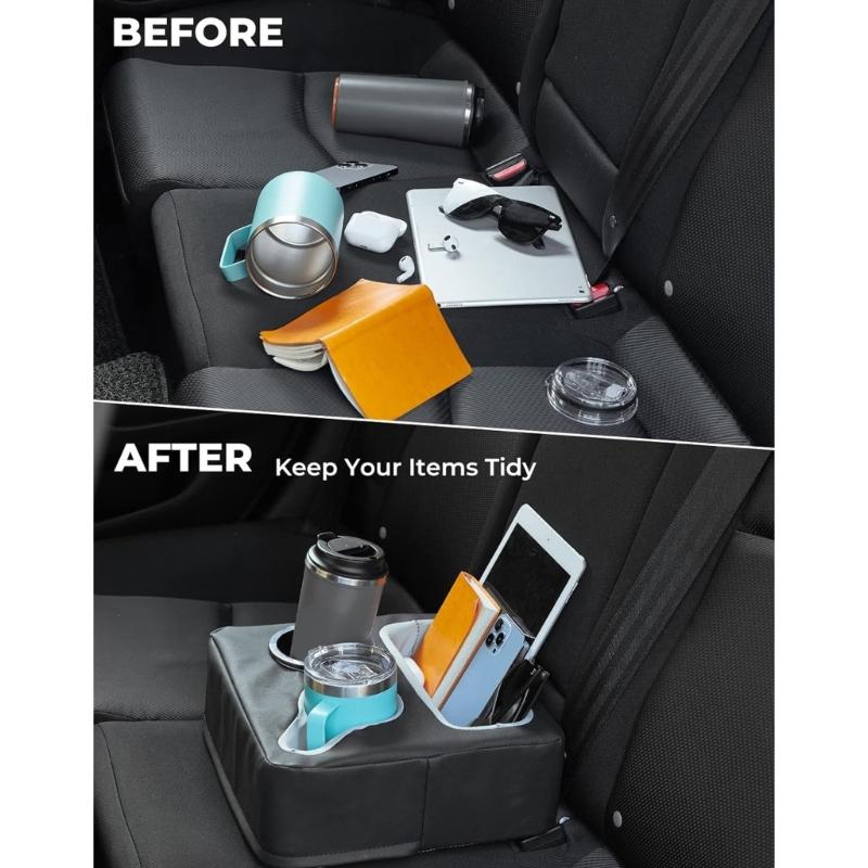 Car Cup Holder Couch Tray Bedroom Tray Auto Backseat Storage Organizer Backseat Organzier for Car Sofa Bed