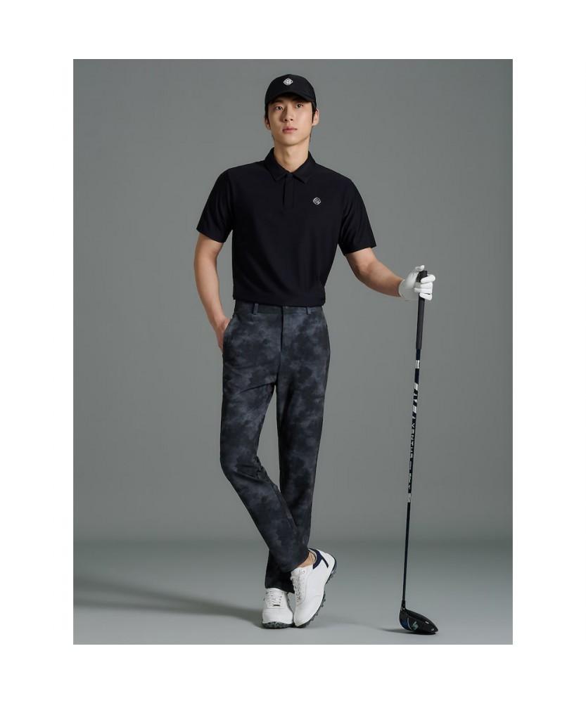 BEANPOLE GOLF [B_Under] Men'S 3D Pattern Short Sleeve Collared Tee - Black