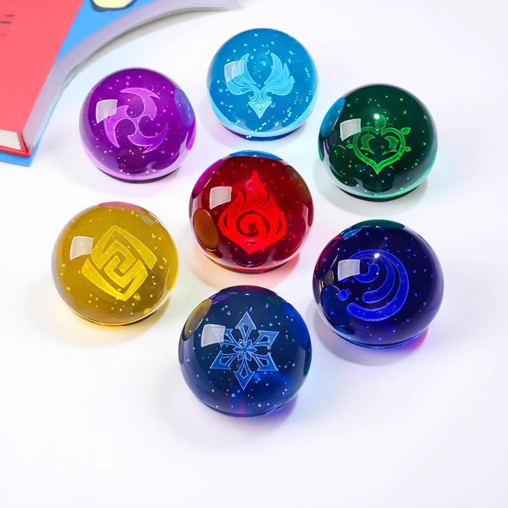 Genshin Impact Element Crystal Ball Night Light Anime Figure Pendant