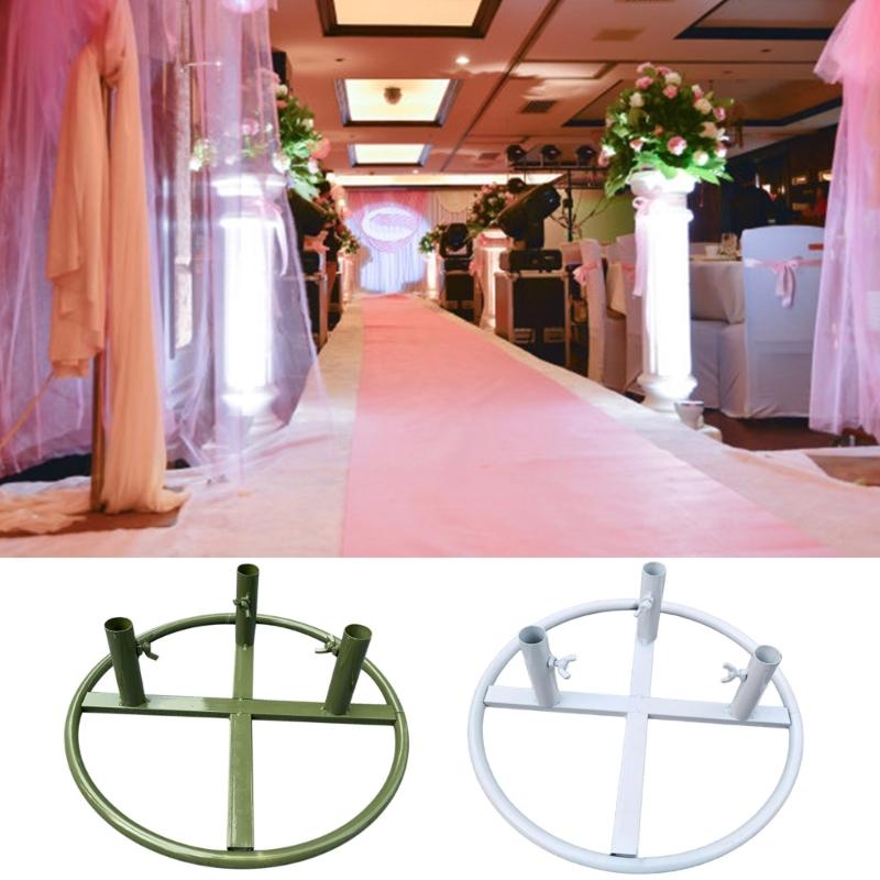 Iron Flower Poles Base Holder Floor Standing Flower Display Base with Adjustable 3 Middle Hole Wedding Florist Essential