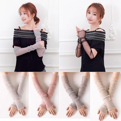 Thin UV Arm Warmers Mesh Lace Gloves Driving Gloves Sunscreen Long-Sleeved Sun Protection Sleeves