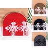 Gothic Cross Pattern Acrylic Knit Hat With Warmth For Street Fashion In Winter