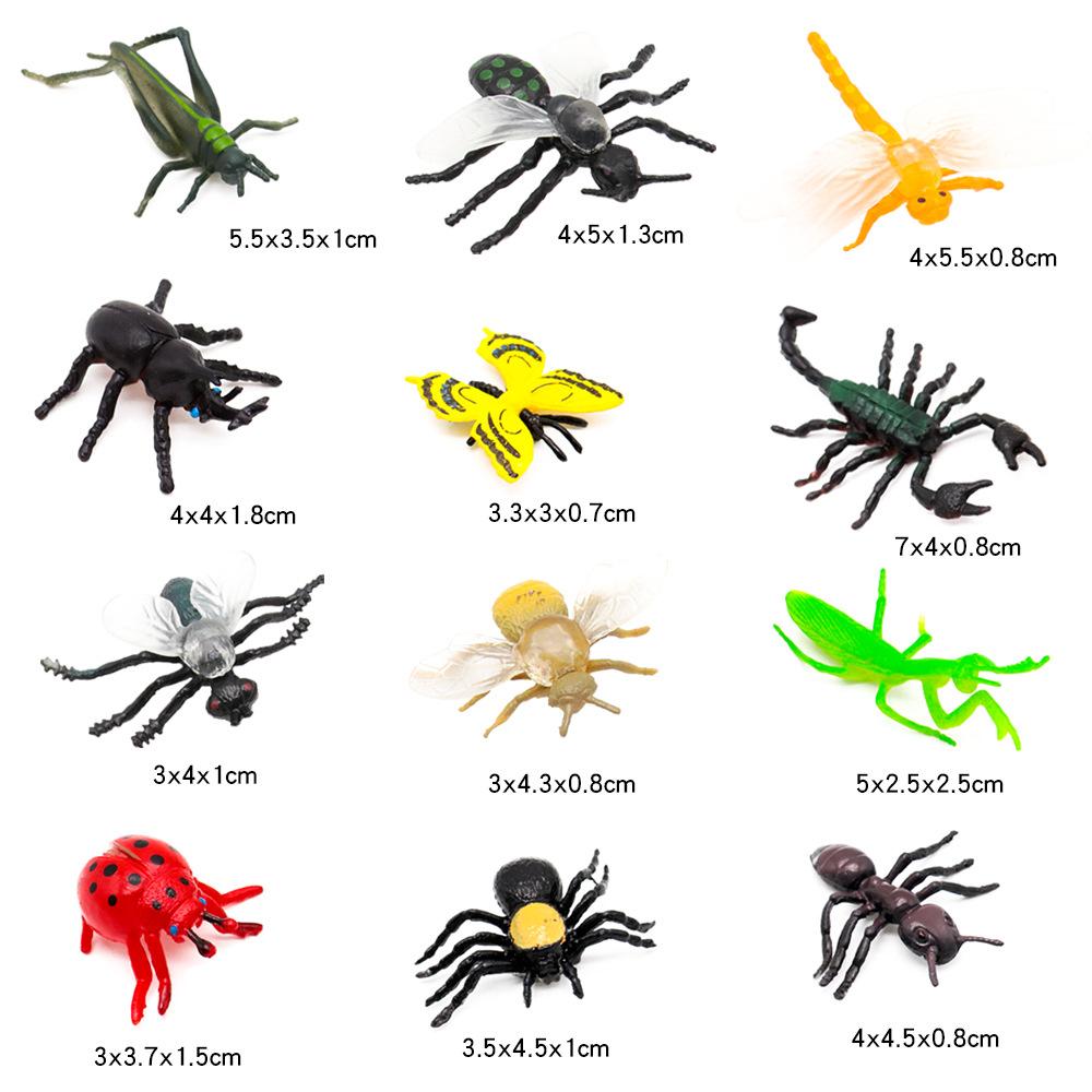 

12Pcs Simulation Playful Insect Toys Spider Dragonfly Butterfly Animal Plaything Model Party Favor Creative Quirky Toys Birthday Gifts OneSize