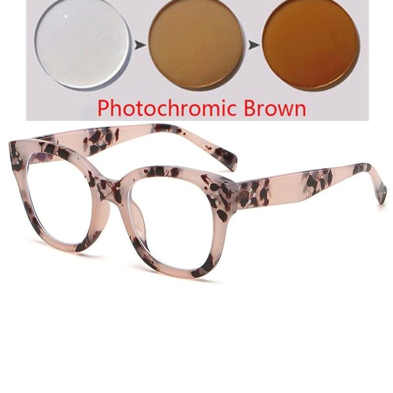 0 -0.5 -0.75 To -6.0 Leopard Frame Square Prescription Glasses For The Nearsighted Anti Blue Light Power Glasses With Diopters