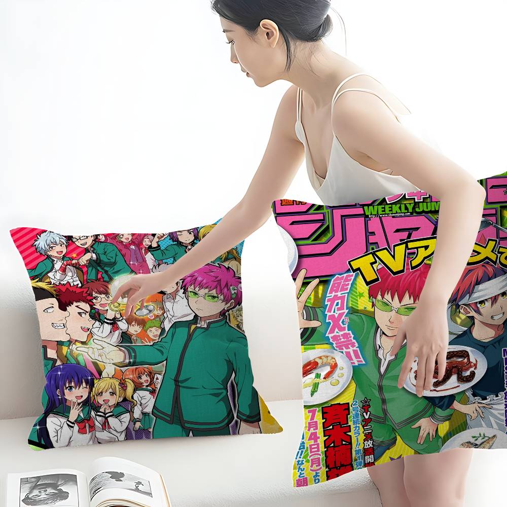 Saiki K Japanese Anime Pillow Gift Home Office Decoration Pillow Bedroom Sofa Car Cushion Coverpillow Case
