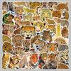 50pcs Waterproof Leopard & Tiger Cartoon Stickers for Journals & Computers