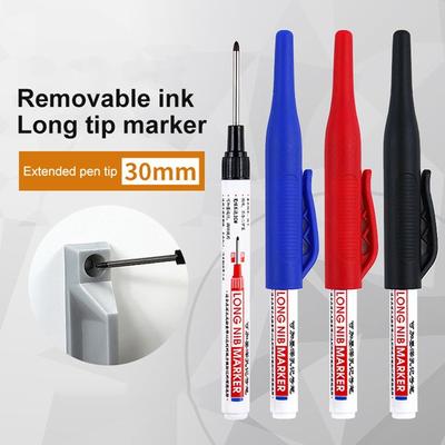 Tiefloch-Markierungsstift, wasserdicht, vielseitig einsetzbar, großes, schnell trocknendes Fassungsvermögen, permanente Tinte, Füllclip-Design