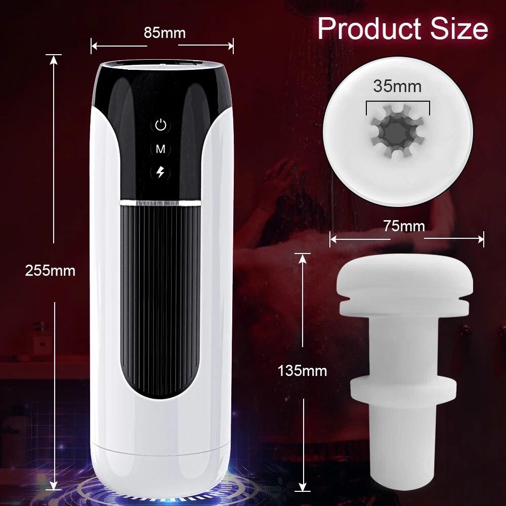2024 New Automatic Telescopic Male Masturbator Thrusting Machine Vibration Blowjob Pussy Moaning Masturbation Cup Adult Men Sex Toys IPX7