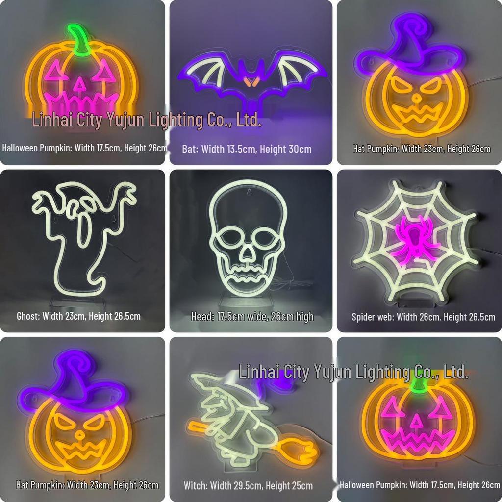 Cross LED Halloween Neon Acrylic Decorative Light for Gaming & Bar Atmosphere