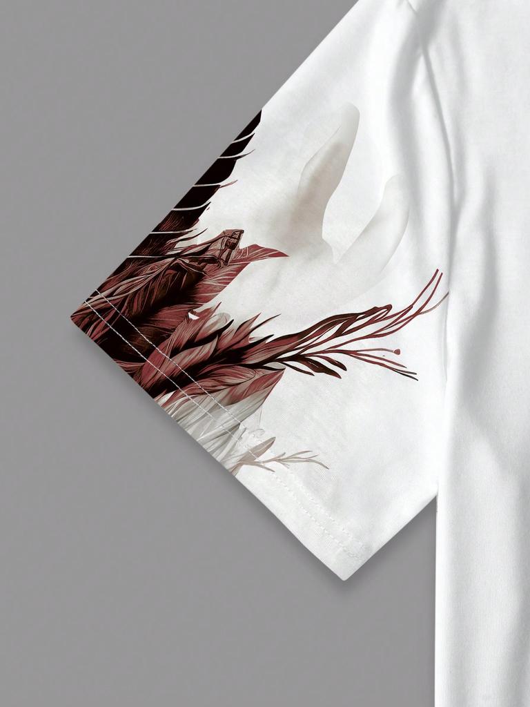 Manfinity LEGND Pánské letní módní tričko s krátkým rukávem s potiskem vlka