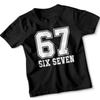 Six 67 Seven Numbers Sports Kids Tshirt Graphic Numeric Tee