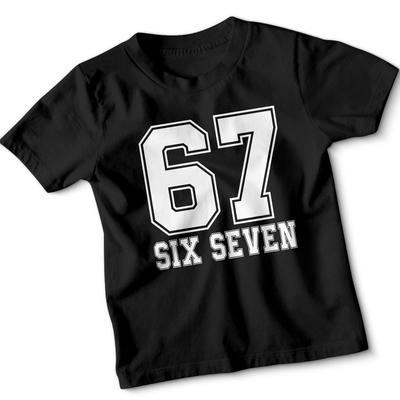 Six 67 Seven Numbers Sports Kids Tshirt Graphic Numeric Tee