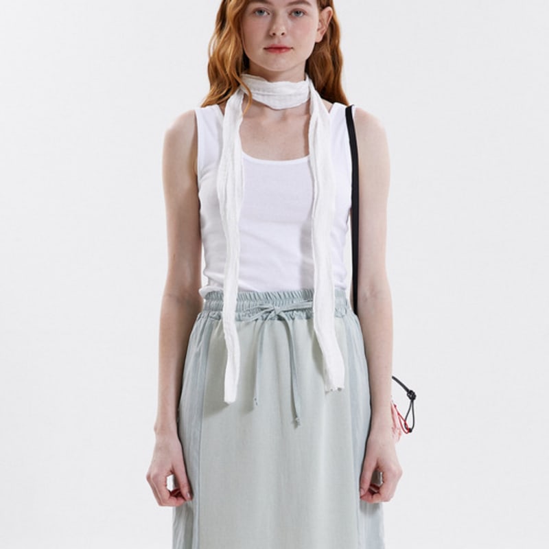 

PINK PINEAPPLE CREASE MUFFLER_WHITE WHITE_FREE