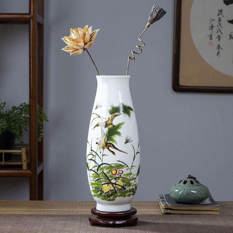 Chinese Jingdezhen Ceramic Vase Flower Arrangement Decoration Items Home Room Furnishing Ornaments Cafe Office Desk Accessories