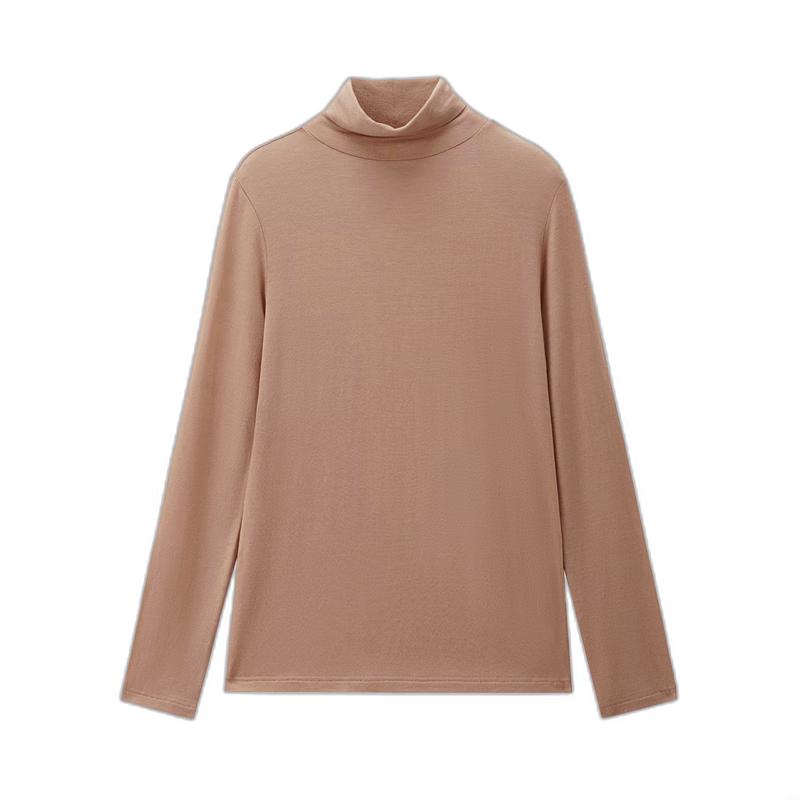 GIORDANO CONCEPTS Women s Tencel High-Neck Slim-Fit Long Sleeve Tee XL