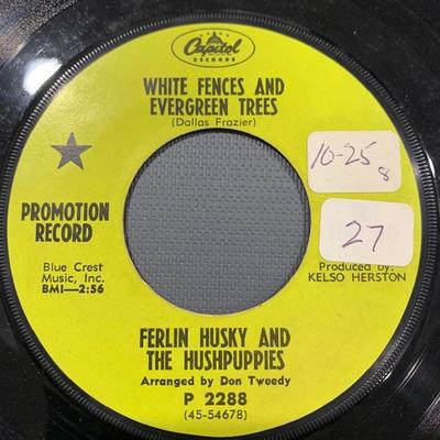 7inch Record FERLIN HUSKY & HIS HUSH PUPPIES - White Fences And Evergreen Trees P2288PROMO Capitol Records 1968 US Pop Used