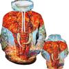 Personalizovaná Móda Zvířecí Olejomalba Slon 3D Tištěné Pánské Zimní Ležérní Mikiny Harajuku Zábavná Mikina Unisex Topy