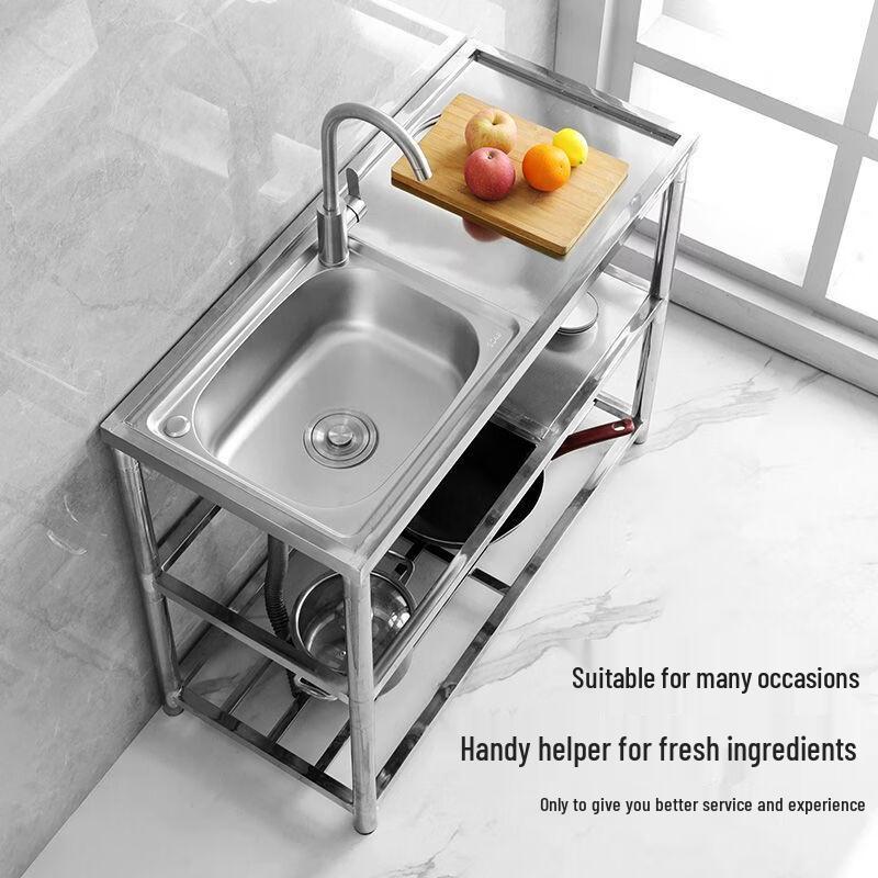 Lantuan Stainless Steel Kitchen Sink with Stand and Hot/Cold Faucet