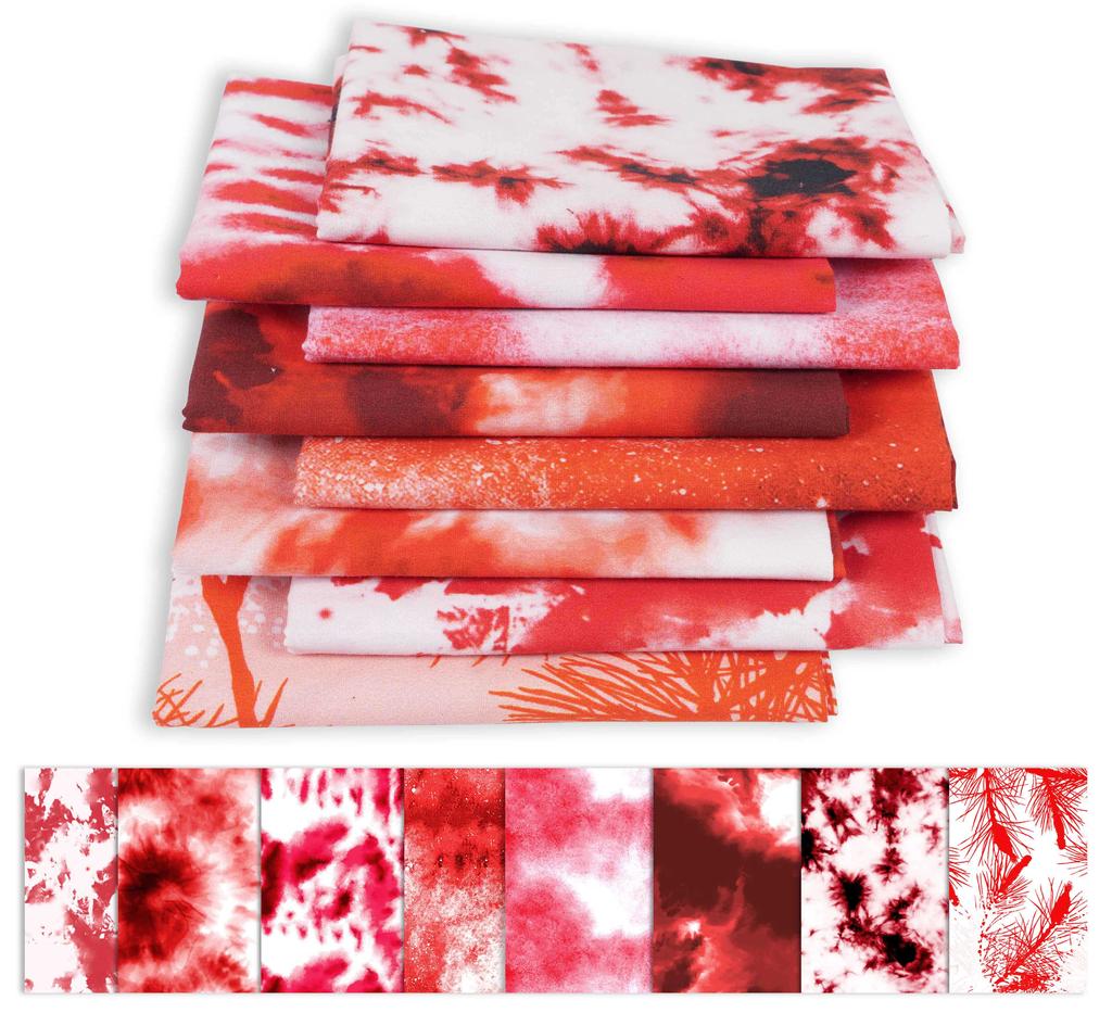 Soimoi Pacchetto Fat Quarter da 8 pezzi - Stampa Tie & Dye 18"x 22" Patchwork fai da te - Tessuto trapuntato pretagliato in 100 cotone