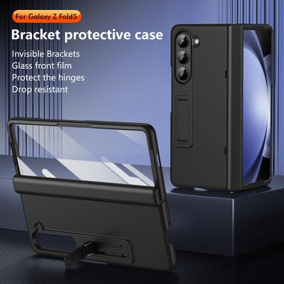 For Samsung Fold7 Membrane Integrated Magnetic Bracket Case for Galaxy ZFold 6/5/4/3 All-inclusive Spring Hinge Protection Cover