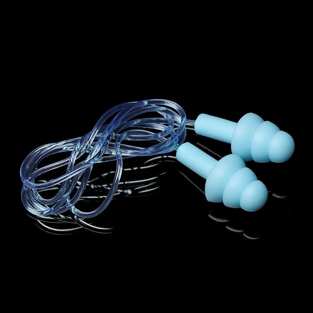 Anti-noise Silicone Corded Ear Plug Silicone Hearing Protection Noise Reduction  Swimming