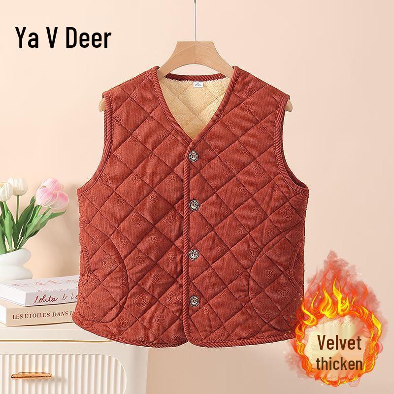 

Yalu Women s Winter Corduroy Padded Vest 5XL