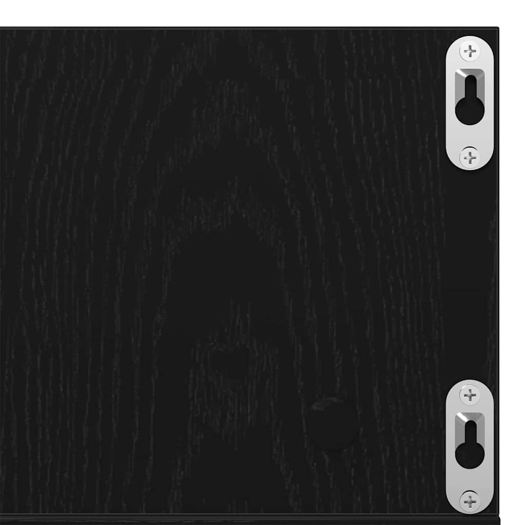 Wall Shelf Black Oak Effect 75 x 18 x 18 cm Wood Based Material
