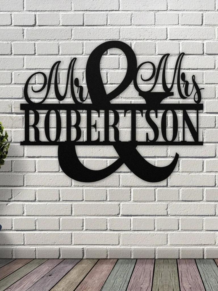 Custom Mr and Mrs Metal Sign, Personalized Wedding Plaque Durable AAA Paint, Anniversary Gift
