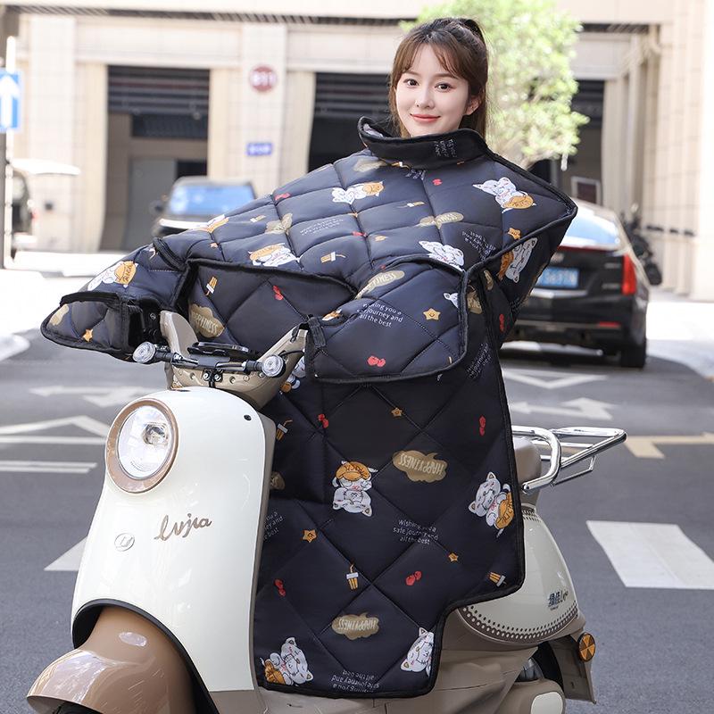 Plush Winter Windproof Electric Vehicle & Motorcycle Cover - Universal Year-Round Cold Protection