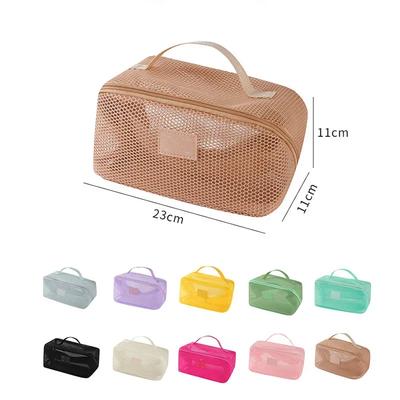 Hollow Large Capacity Makeup Storage Bag Women Multifunctional Mesh Tote Cosmetic Case Bag Travel Transparent Toiletry Pouch