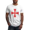 T-shirt Stampate Personalizzate con Croce dei Cavalieri Templari Uomo Estate Comode Traspiranti T-shirt Unisex 100% Cotone Manica Corta T-shirt Top