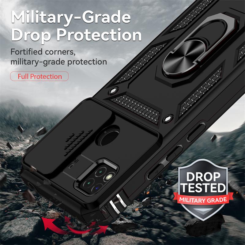 For Xiaomi Redmi 10A Case Magnetic Ring Holder Phone Case For Redmi10A Redmi 10 A 10A A10 Armor Slide Camera Protect Back Cover