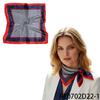 PESENAR Air Hostess Silk Scarf: Navy & White Striped with Red Borders - Stylish Accessory for Cabin Crew Uniforms