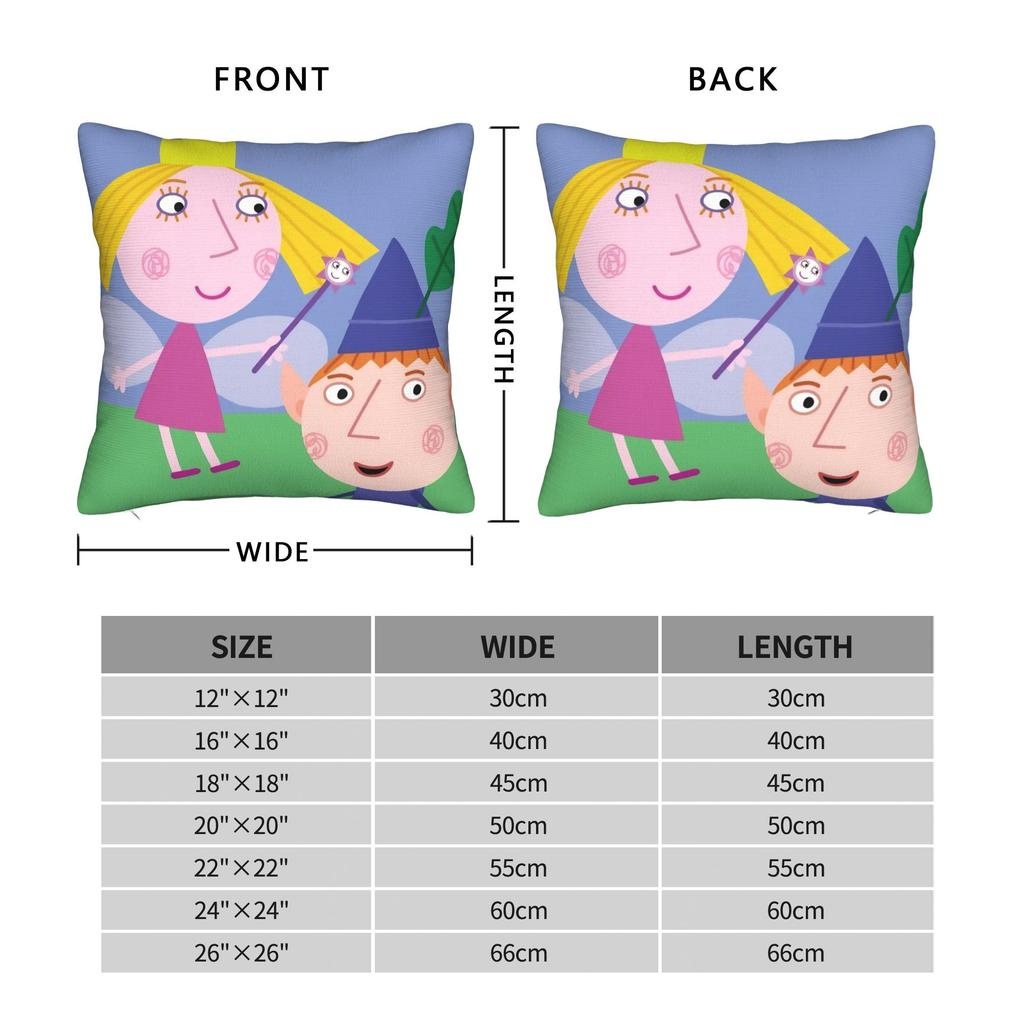 Cartoon B-Bens & H-Hollys Pillow Case Graphic Pillow Cover Retro Trendy Pillowcases For Sofa Home Decor