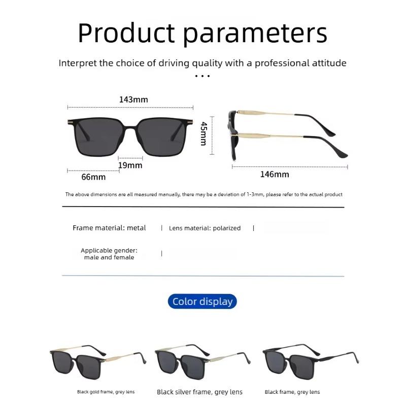 Unisex New Retro Square Frame UV400 Polarized Sunglasses Outdoor Driving Anti-UV Sun Glasses Personalized Sunscreen HD Eyewear