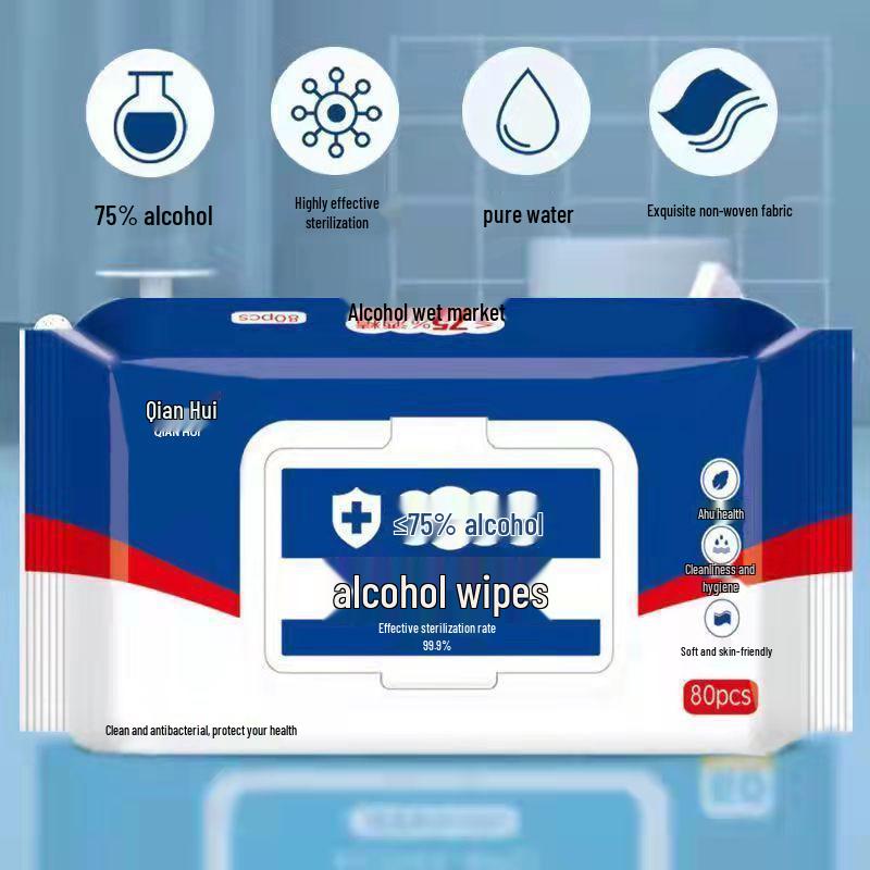 75% Alcohol Disinfectant Wipes - 80 Large Sheets for Household Cleaning