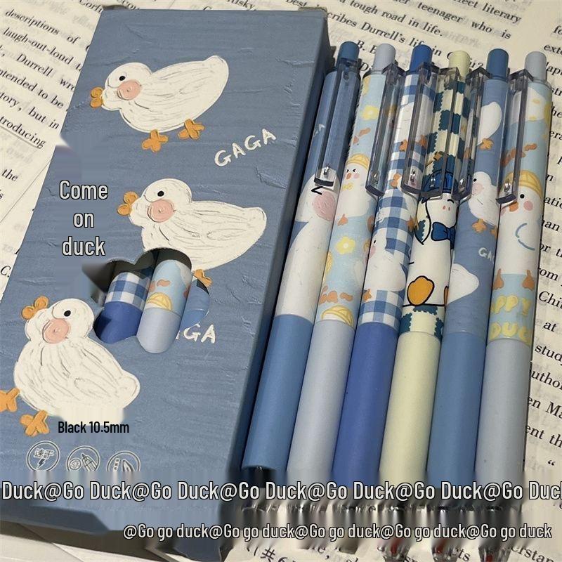 

Милая черная углеродная утка - ручка - Высококачественная, нейтральный стержень, девичий дизайн с сердцем +10 ST Refills