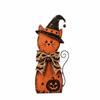 Rustic Witch Cat Decor Double Side Desktop Decoration Wooden Halloween Figurine  Indoor Decor