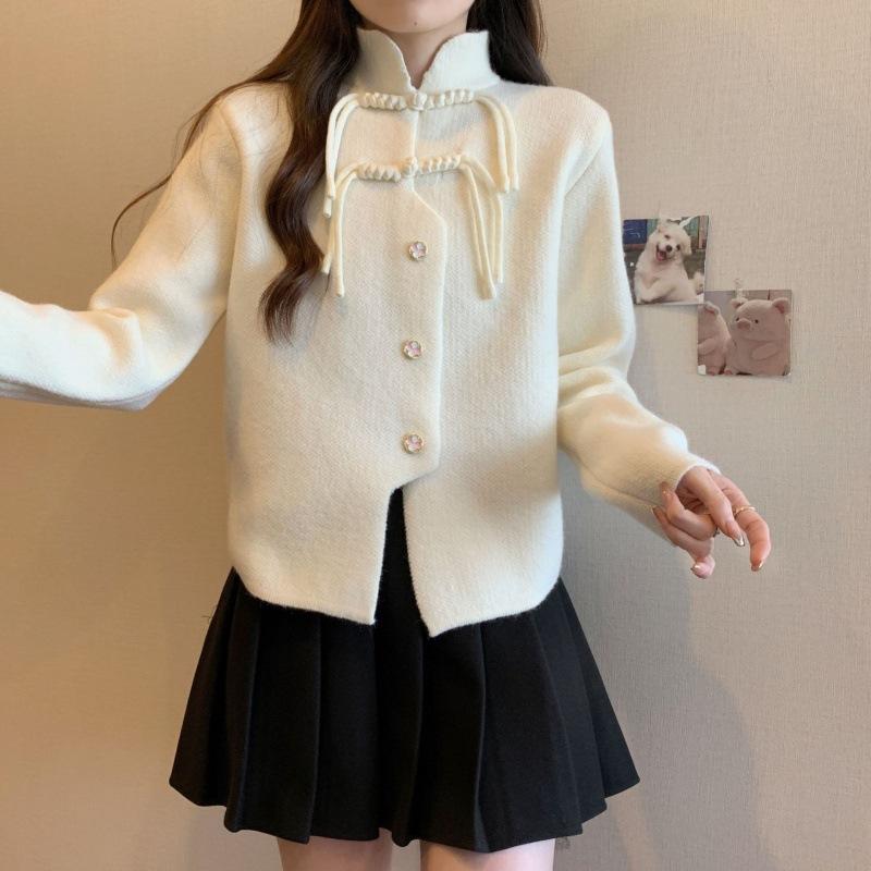 

Натуральный красный женский свитер весна новый праздничный топ на пуговицах кардиган на булавке one size fits all