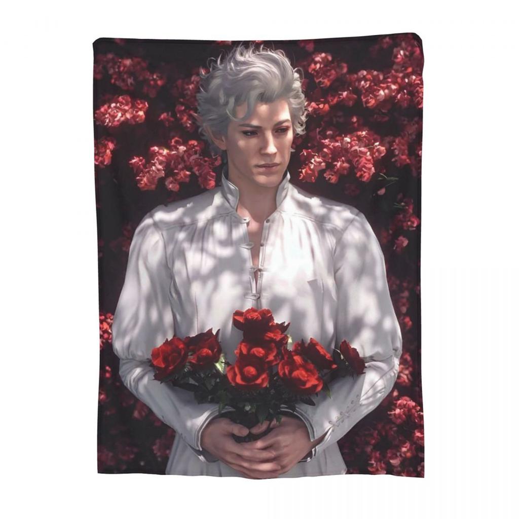 Baldur's Gate 3 Astarion Vampire Character Blankets Soft Warm Flannel Throw Blanket Bedding for Bed Picnic Travel Home Couch