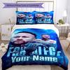 Football Legend Poster Customized Name Bed Sheet Set Suitable for Living Rooms Machine Washable Bedroom Decor Best for Christmas
