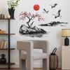 2 Pcs Chinese Style Plum Blossom Sunset Bedroom Living Room Home Background Beautification Decoration Wall Stickers