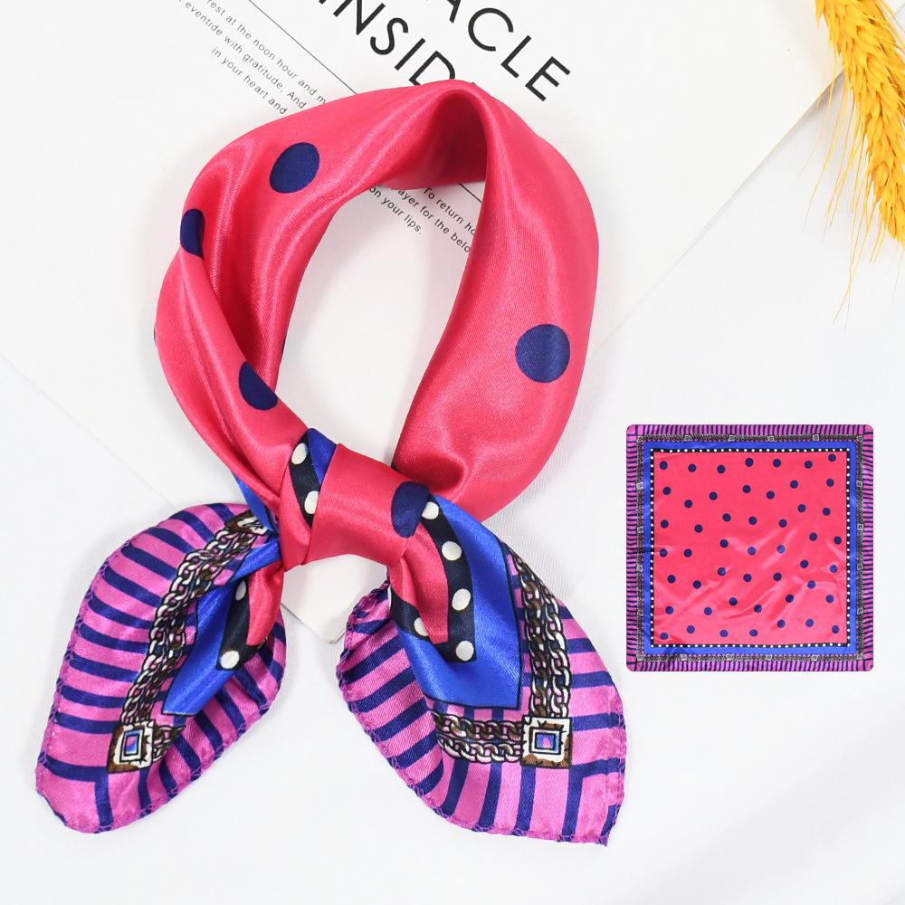 Nowa Modna Jedwabna Apaszka Wysokiej Klasy Kwadratowa Apaszka Łańcuszek Jedwab Symulowany 50x50 Mała Apaszka Dla Kobiet