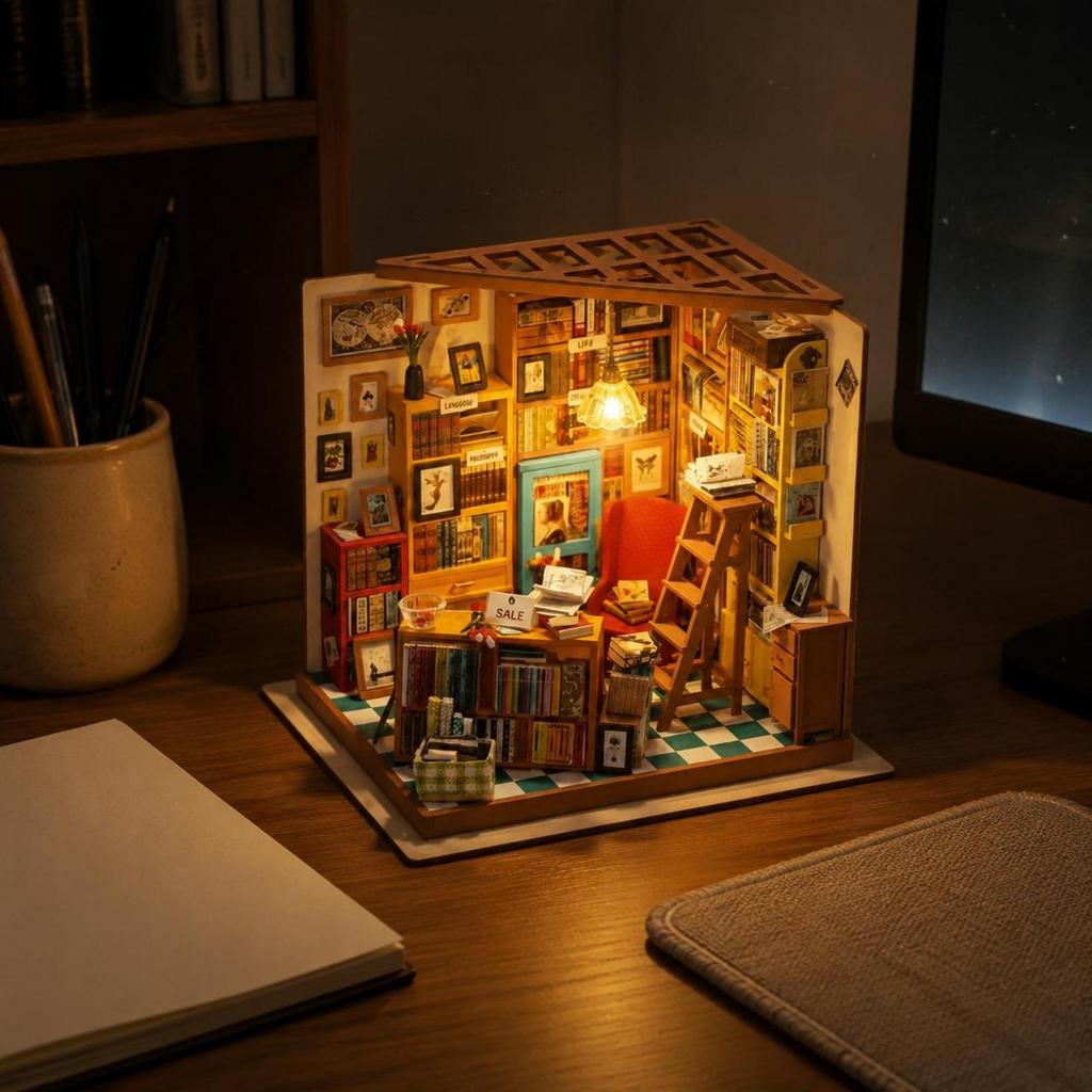Mystical Book Store Model Gift Idea DIY Miniature Bookshop Creative Project Mini Bookstore for