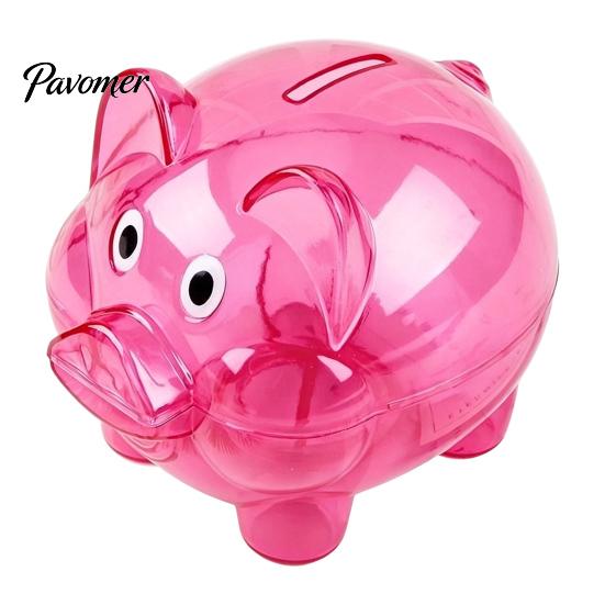 Plastik Sparschwein Unzerbrechlich für Kinder, Transparente Schweineform Bargeld Münz Geld Sparbehälter Bank, Kasten Kinderzimmer Schlafzimmer Dekor