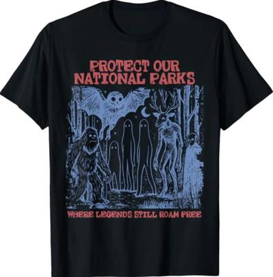 Protect Our National Parks Mothman Cryptid Weirdcore Horror T-Shirt